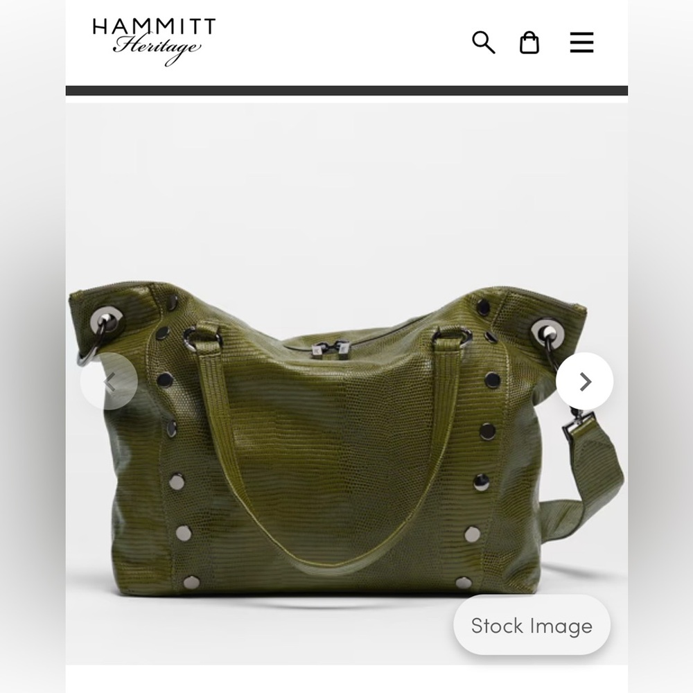 Hammitt Daniel Large Bag Evergreen Lizard/Gunmetal🦎with Original package🎁